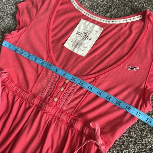 Hollister coral pink vintage Y2K babydoll top - Picture 7 of 10